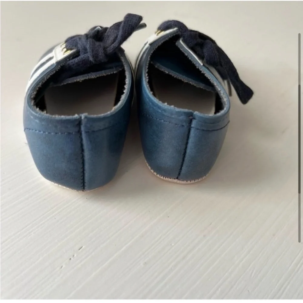 Baby Shoes Size 1 Blue and White Vintage